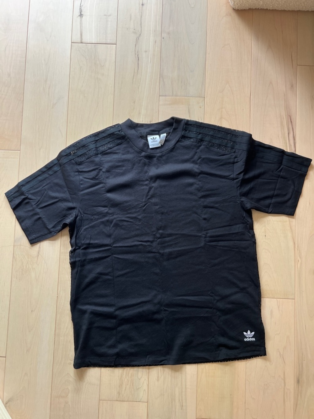 adidas oversized Black Short Sleeve T-shirt with lace back